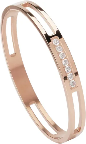 MILAKOO 6/8mm Gold/Silver Color Bangle Hollow Stainless Steel with Rhinestone Bracelets
