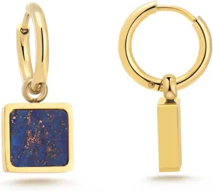 Milan Chiva 14K Gold Square Dangle Hoop Earrings for Women, Plated Small Huggie Hoops Rectangle Hypoallergenic Dainty Dangling Earrings for Women Fashion Jewelry
