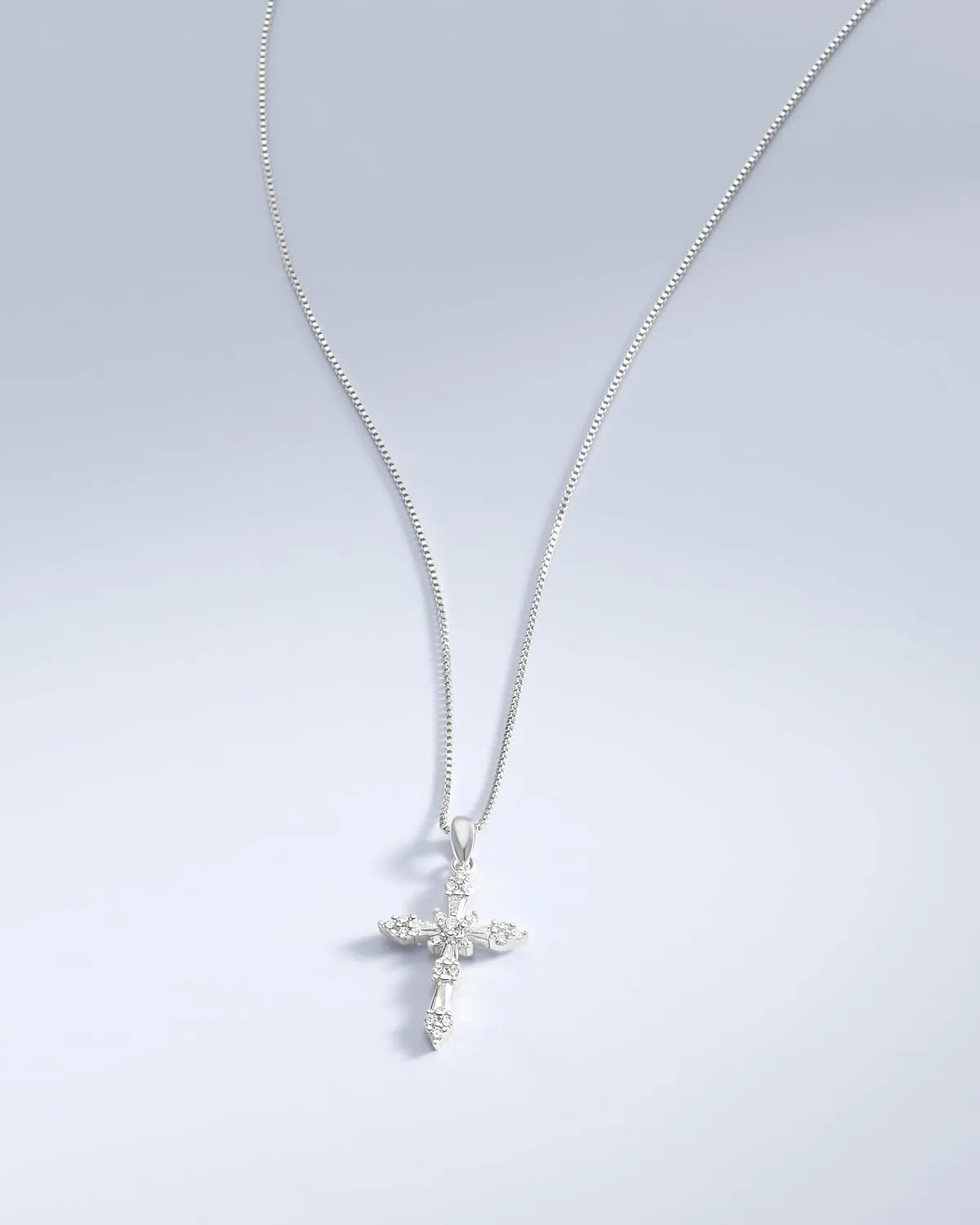Milla 14K Gold Plated Cross Necklace for Women, Silver Cross Necklaces for Women, 18 inches Chain with Cross Pendant