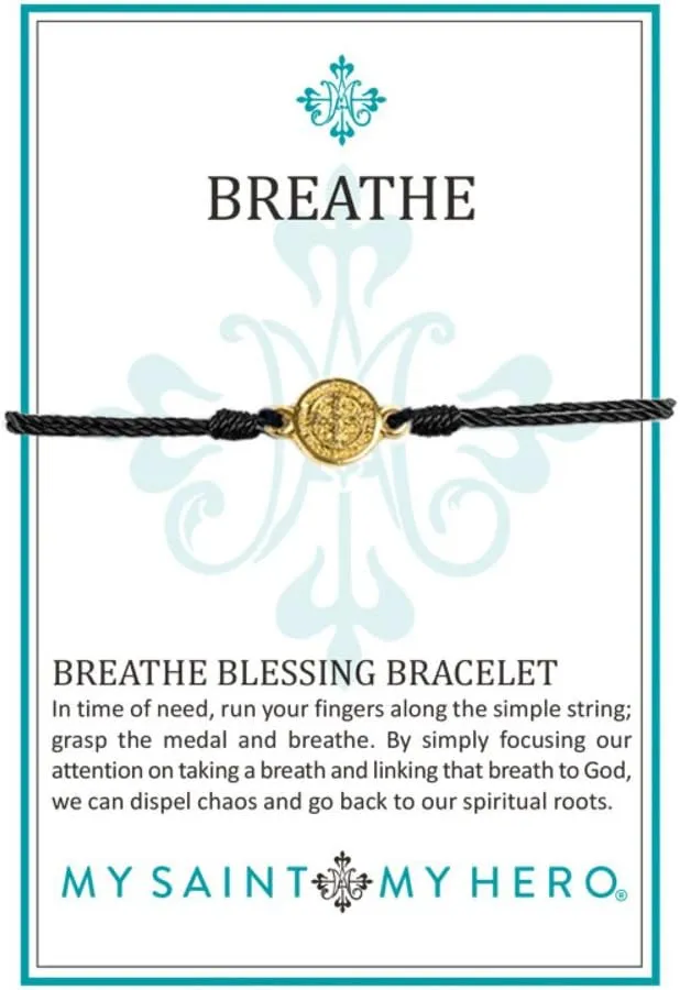 MMy Saint My Hero Breathe Blessing Bracelets  Handwoven Spiritual Reminder to Pause, Pray & Find Peace
