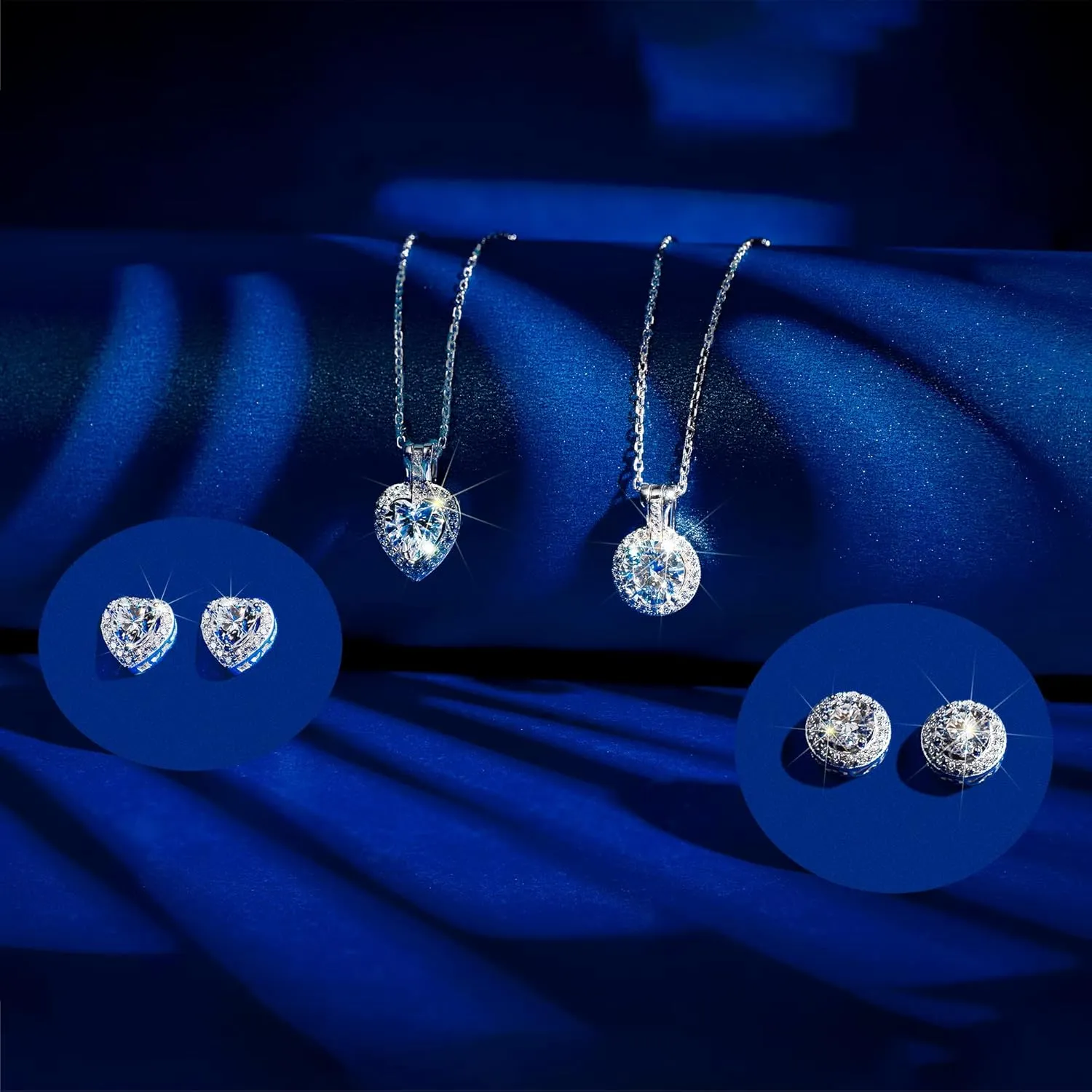 Moissanite Stud Earrings for Women and Men,Hypoallergenic 925 Sterling Silver Round eart 14K White Gold Plated Earrings,Diamond 1ct-2ct D-Color,Simple Gold Jewelry Gift for Women,For Family, Loved Ones, Friends