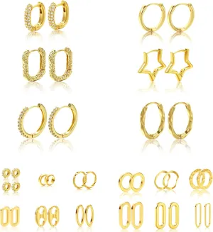 More Than 100 Pairs Assembled Gold Hoop Earrings Set for Women Hypoallergenic Huggie Earrings for women DIY Drop Dangle Earrings Tarnish Free Gold Jewelry for Gift