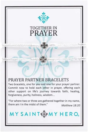 My Saint My Hero "Prayer Partner Bracelet Set  A Sacred Connection of Faith, Friendship & Shared Prayer - Handwoven - Medals Hand-Cast at Sacred Site in Italy