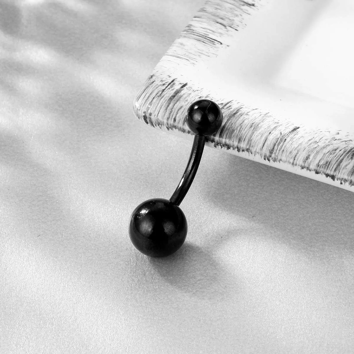 NASAMA 6PCS 14G Stainless Steel Dangle Belly Button Rings for Women Belly Piercing CZ Inlaid