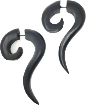 Natural Tribal Organic Wooden Earrings Fake Gauges wood Bohemian Jewelry earrings brown or black