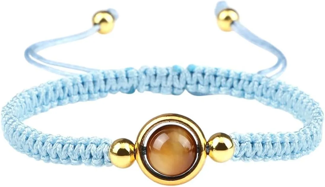 New 2025 Lucky Red Thread Woven Adjustable Prayer Bracelets Charm 8Mm Natural Tiger Eye Stone Pendant Bracelet Women Men Handmade Jewelry Fashion Trendy Accessories Creative Gift