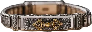 New 2025 Unisex Tibetan Silver Six-Character Mantra Bracelet Men Buddhism Turning Prayer Wheel Amulet Bracelets Descending Demon Vajra Jewelry Luxury Accessories Trendy Best For Gift Women And
