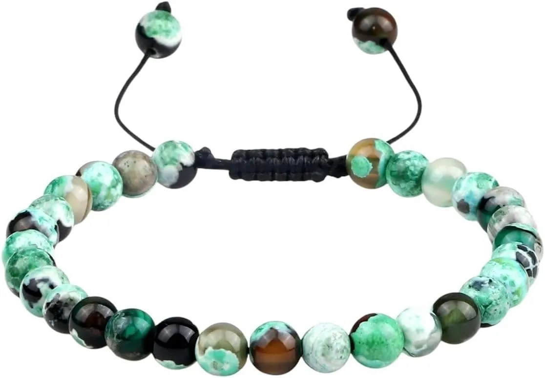 New 2025 Unisex Women 6Mm Natural Fire Agate Stone Beads Bracelets Adjustable High Prayer Hers Yoga Meditation Jewelry Findings Fashion Trendy Accessories Creative Gift For Women And Men