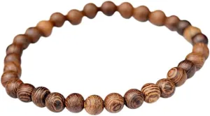 New 2026 Unisex 1 Piece Natural Wood Bead Bracelets For Men Red Meditation Leopard Beads Bracelet Women Prayer Jewelry Findings Yoga Fashion Trendy Accessories Creative Gift For Women And Men