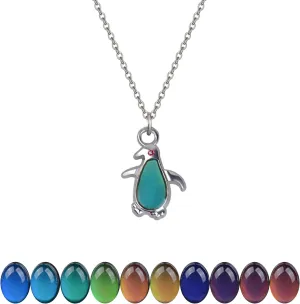 Ocean Color Changing Necklace Temperature Sensing Necklace Color Changing Mood Jewelry for Women Sea Animal Lover Gifts