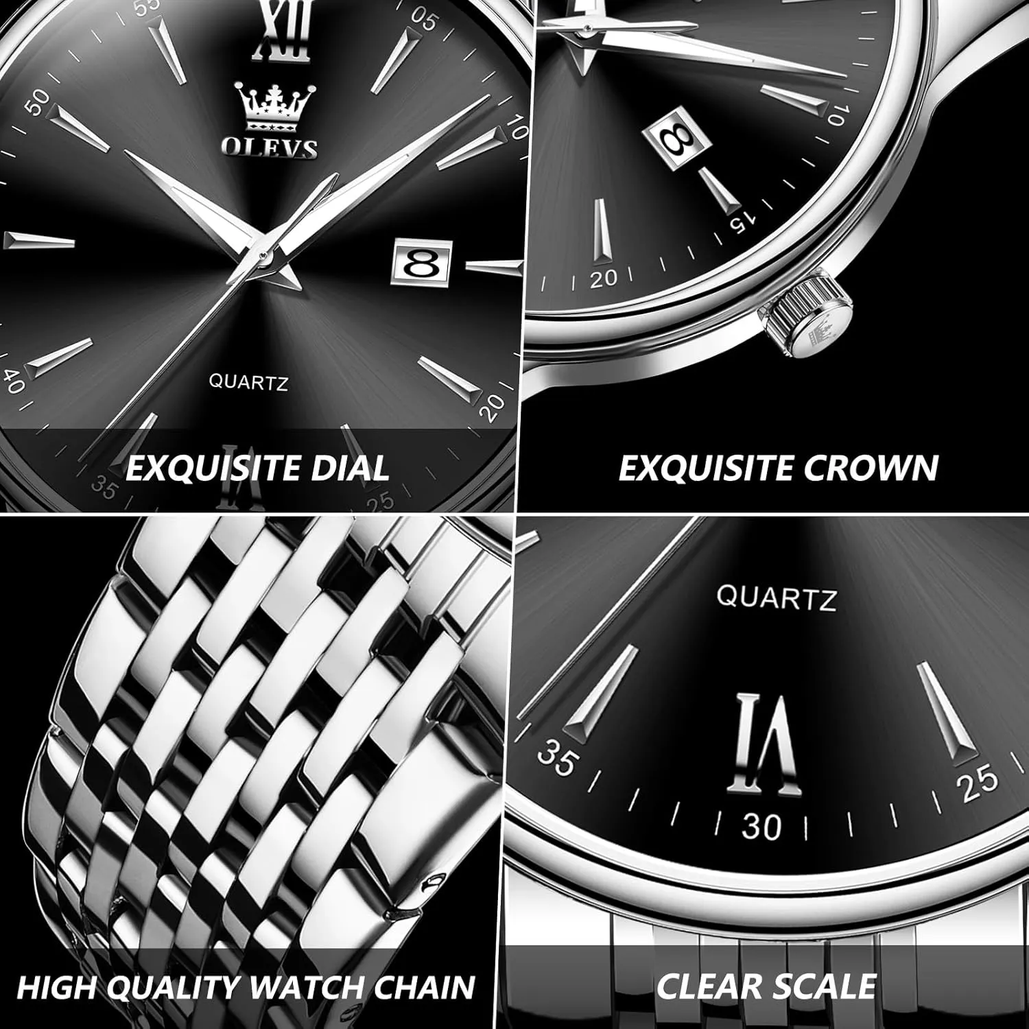 OLEVS Mens WatchesBig Dial Watches for MenDay Date Watches MenMens Waterproof WatchesMens Stainless Steel WatchesAnalog Quartz Men's WatchesRelojes para Hombre