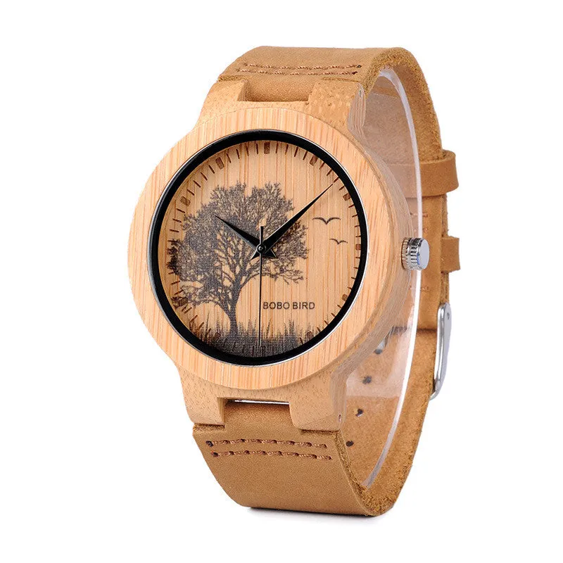 Opulent Woodland Wristwatch - Fashionable Wood Style