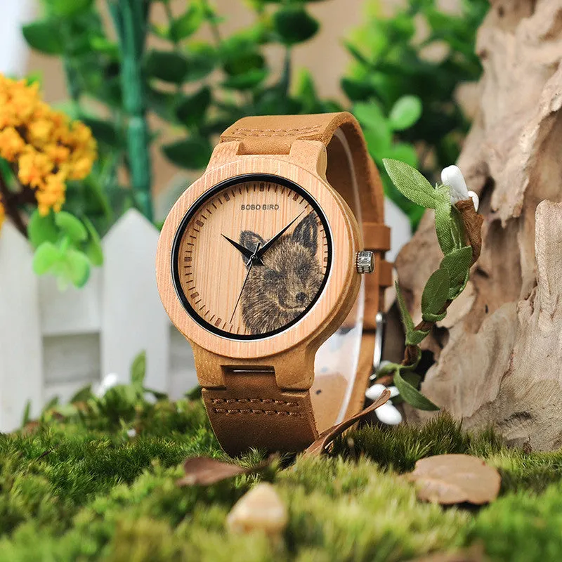 Opulent Woodland Wristwatch - Fashionable Wood Style
