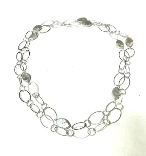 Oval Link and Pearl Necklace