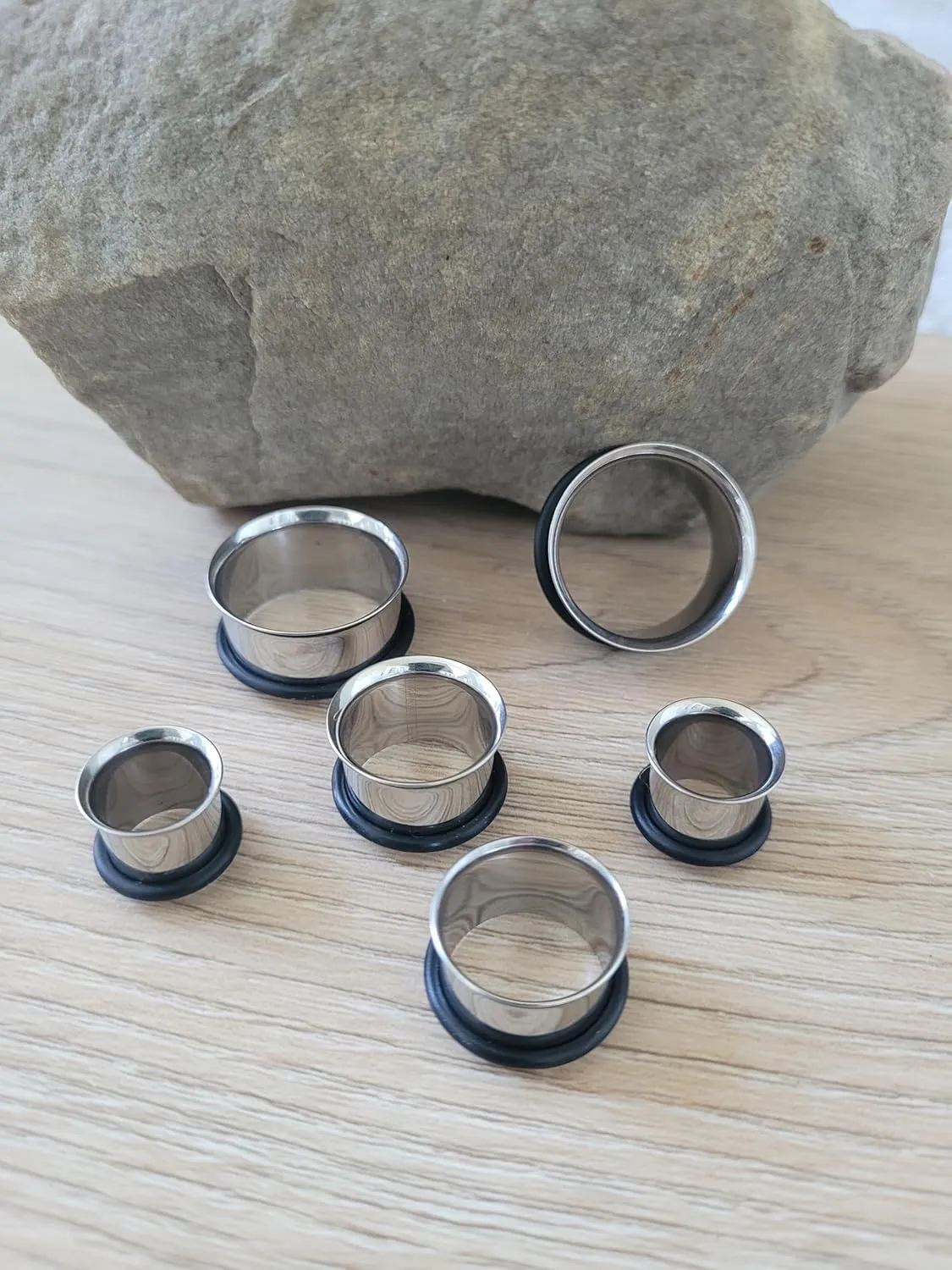 Pair of 316l Steel Tapers and Tunnels Ear Stretching Kit Gauges Gauging Plugs Choose 1g 7/16 1/2 9/16 5/8 00g-14g