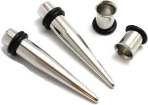 Pair of 316l Steel Tapers and Tunnels Ear Stretching Kit Gauges Gauging Plugs Choose 1g 7/16 1/2 9/16 5/8 00g-14g