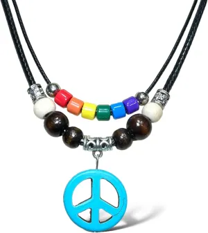 Peace Sign Symbol Necklace Circle Of Peace Sign Symbol Charm Pendant Necklaces Stone Peace Sign Pendant for Men Women Unisex