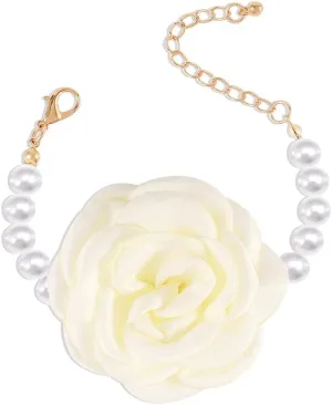 Pearl Flower Bracelet Vintage Roses Bracelets Jewelry Gold Baroque Bracelet for Wedding Festival Party Daily