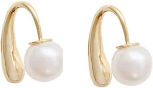 Pearl Hoop Earrings Imitation Pearls Stud Earring Dangle Pearl Earrings for Women Summer Gifts