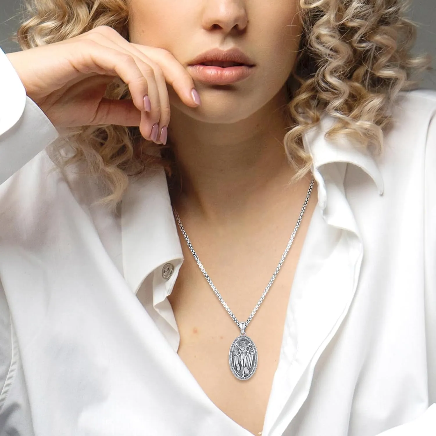 Pentagram Necklace Sterling Silver Triple Moon Goddess/Celtic Knot Witches Knot/Ankh/Sun and Moon/Hecate/Lilith/Santa Muerte/Tetragrammaton Pendant Necklace Pagan Wiccan Magic Egyptian Amulet Jewelry for Women Men