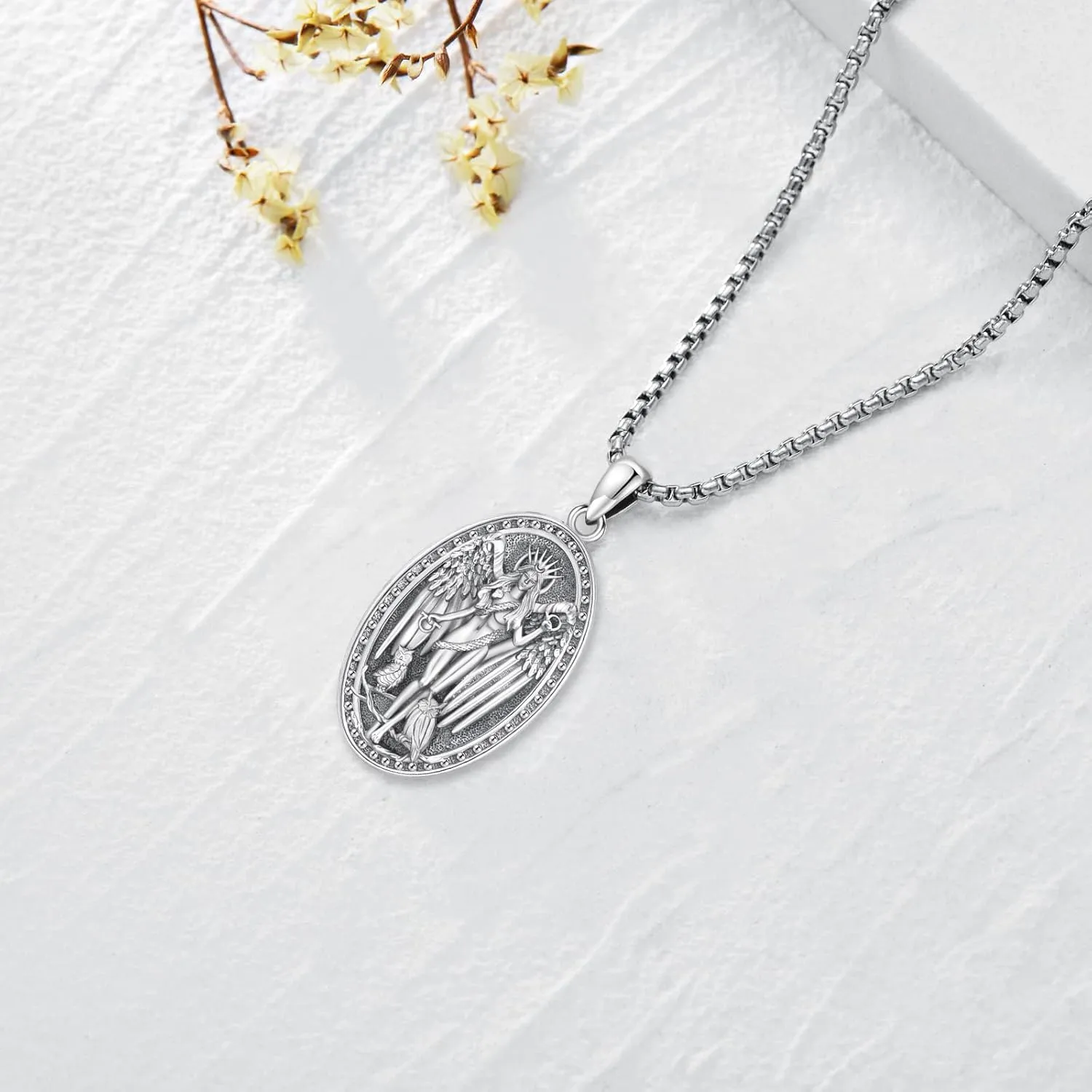 Pentagram Necklace Sterling Silver Triple Moon Goddess/Celtic Knot Witches Knot/Ankh/Sun and Moon/Hecate/Lilith/Santa Muerte/Tetragrammaton Pendant Necklace Pagan Wiccan Magic Egyptian Amulet Jewelry for Women Men