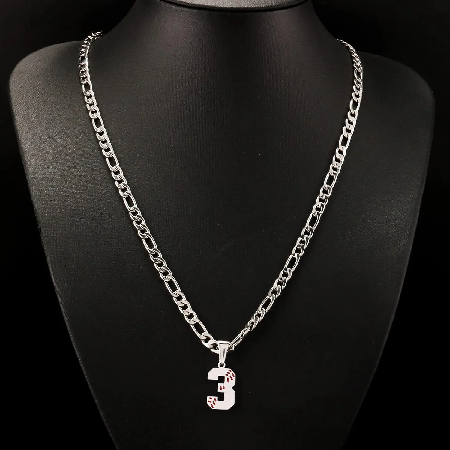 Personalized Jersey Number Necklaces for Mens,Athletes Stainless Steel Sport Number Pendant Chain for Boys Baseball/Softball Team Inspiration Jewelry with Gifts