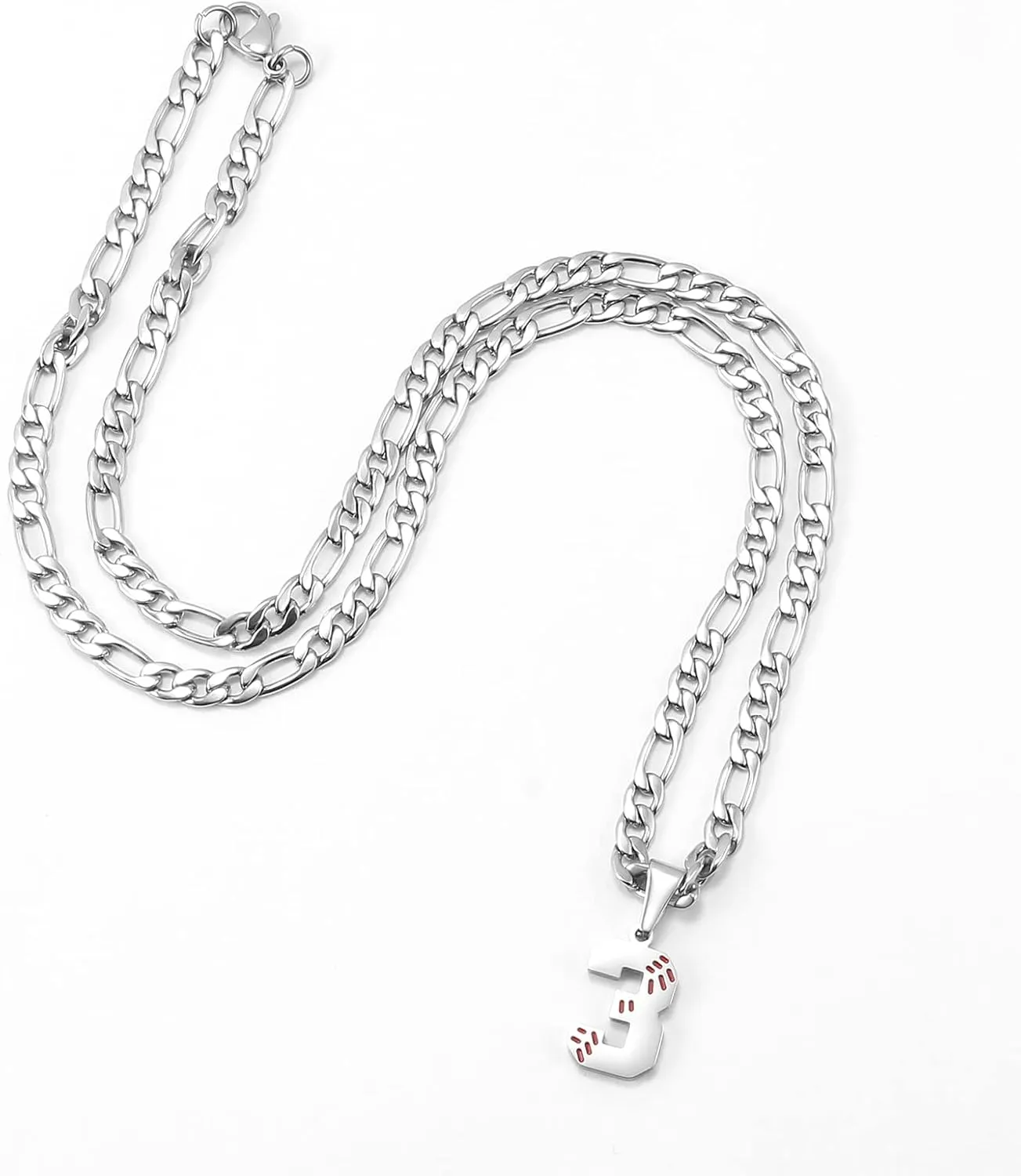 Personalized Jersey Number Necklaces for Mens,Athletes Stainless Steel Sport Number Pendant Chain for Boys Baseball/Softball Team Inspiration Jewelry with Gifts