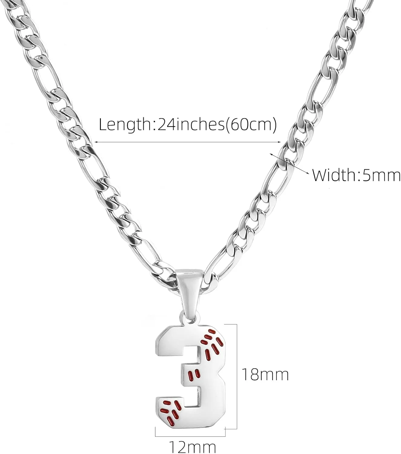 Personalized Jersey Number Necklaces for Mens,Athletes Stainless Steel Sport Number Pendant Chain for Boys Baseball/Softball Team Inspiration Jewelry with Gifts