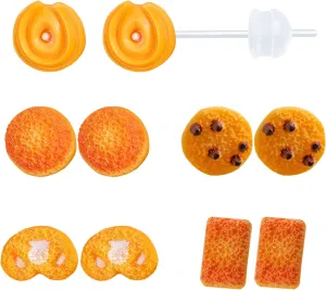Plastic Earrings for Sensitive Ears Plastic Stud Earrings Food Earrings for Women Baking Earrings Plastic Post Earrings for Women