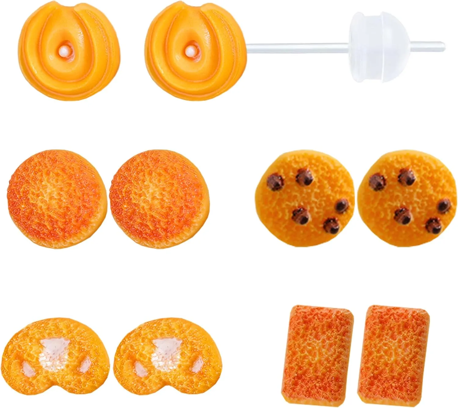 Plastic Earrings for Sensitive Ears Plastic Stud Earrings Food Earrings for Women Baking Earrings Plastic Post Earrings for Women