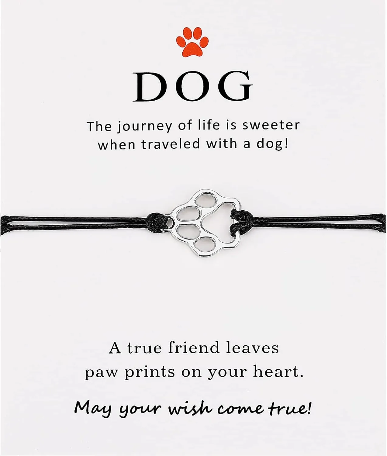 PLwelth Puppy Dog Bracelets for Women Men Dog Memorial Gifts for Pet Lover Friendship Gifts for Her His Couples Adjustable String