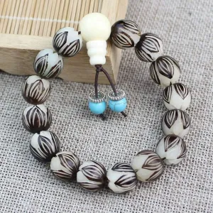 Prayer Beads,Beads Necklace,Bracelet, Bracelet White Bodhi Lotus Pu Tizi Buddha Beads Bracelets Men and Women