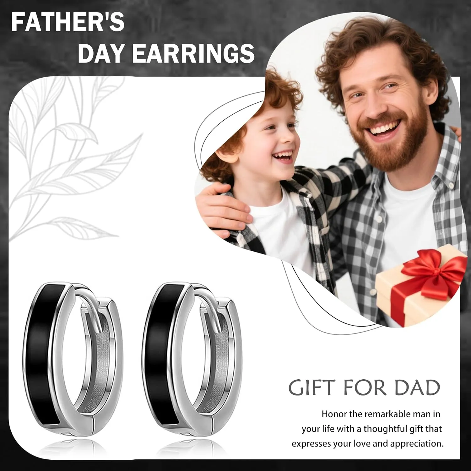 PRAYMOS Black Hoop Earrings for Women Men 925 Sterling Silver Hypoallergenic Huggie Hoop Earrings for Sensitive Ears