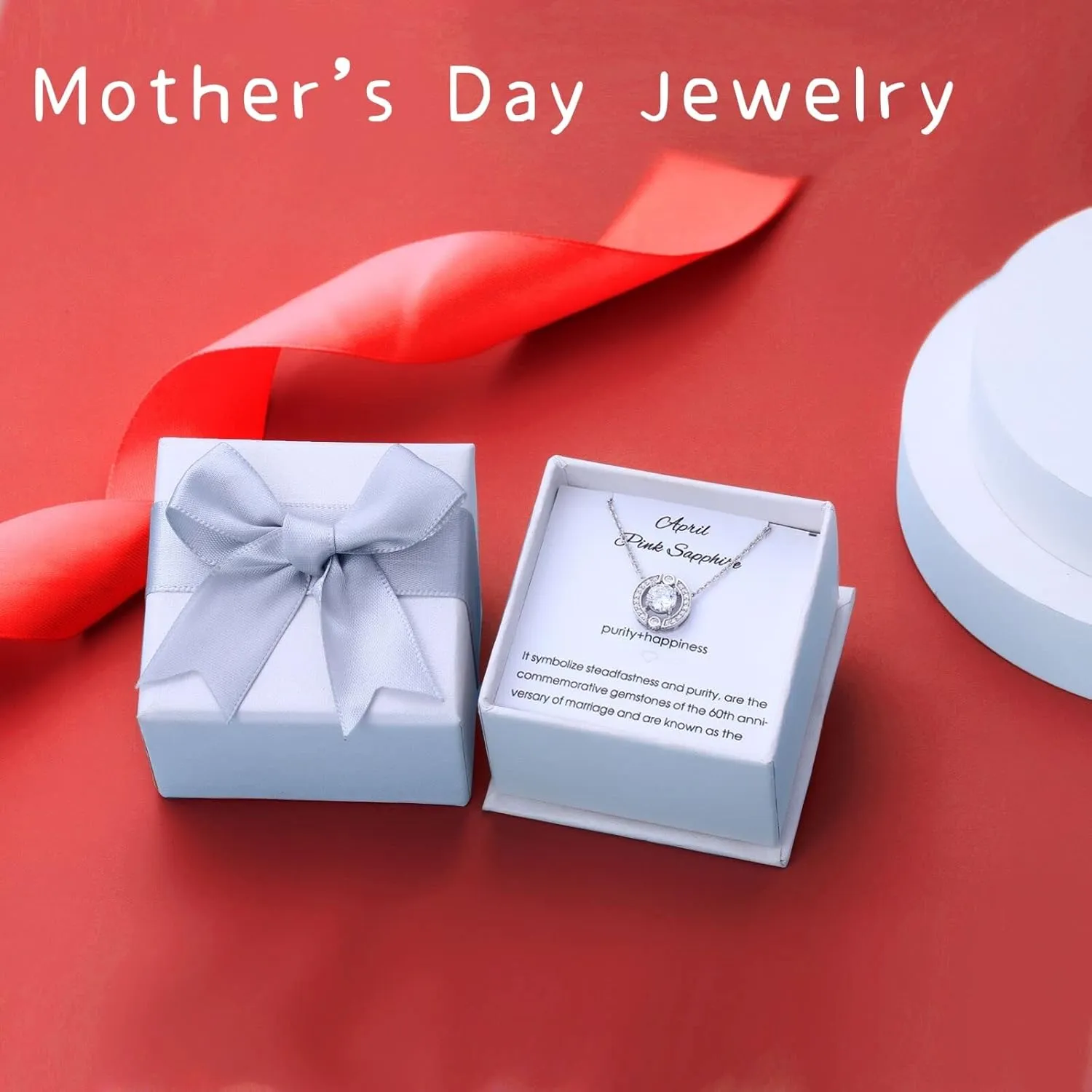 Presentski Birthstone Necklace for Women Sterling Silver 925 Solitaire Pendant Dainty Necklace Birthday Gifts for Women Birthstone Necklaces for Mom