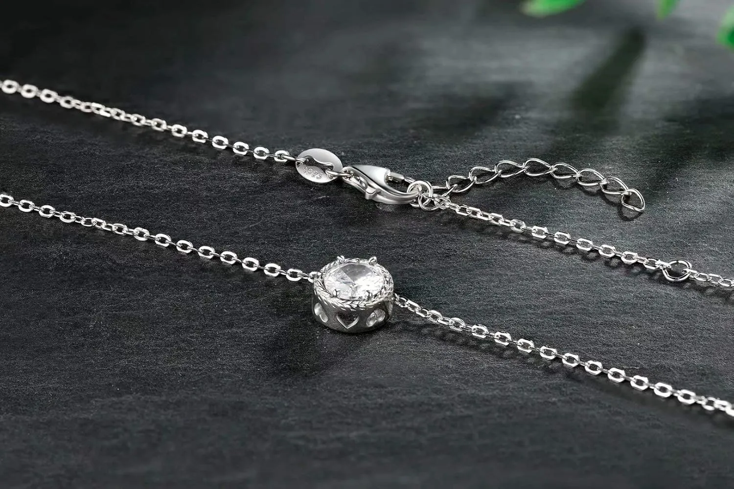 Presentski Birthstone Necklace for Women Sterling Silver 925 Solitaire Pendant Dainty Necklace Birthday Gifts for Women Birthstone Necklaces for Mom