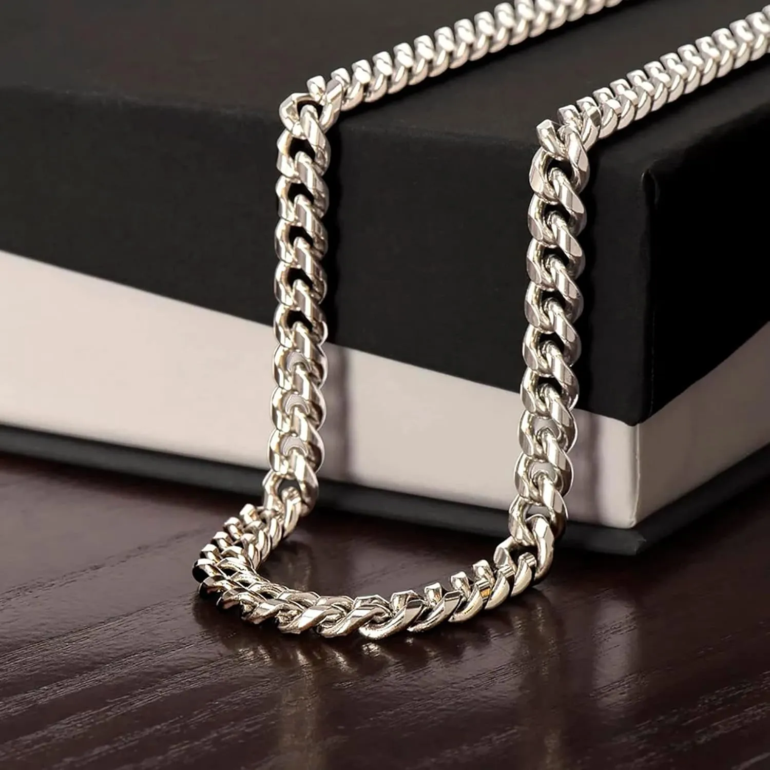 Promise Necklace for Him - Cuban Chain with Promise Gift Option, Perfect Boyfriend Birthday Gift