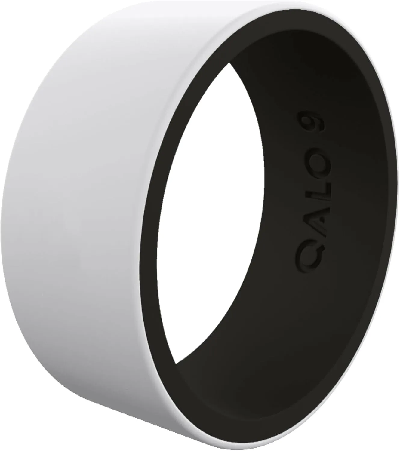 QALO Men's Rubber Silicone Ring, Metallic Blank Strata, Comfort Fit, Silicone Rubber Wedding Band, Breathable, Durable Wedding Ring for Men, 9mm Wide 1.85mm Thick, Multicolor