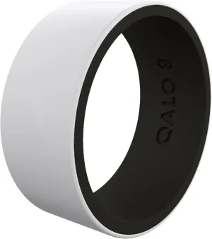QALO Men's Rubber Silicone Ring, Metallic Blank Strata, Comfort Fit, Silicone Rubber Wedding Band, Breathable, Durable Wedding Ring for Men, 9mm Wide 1.85mm Thick, Multicolor