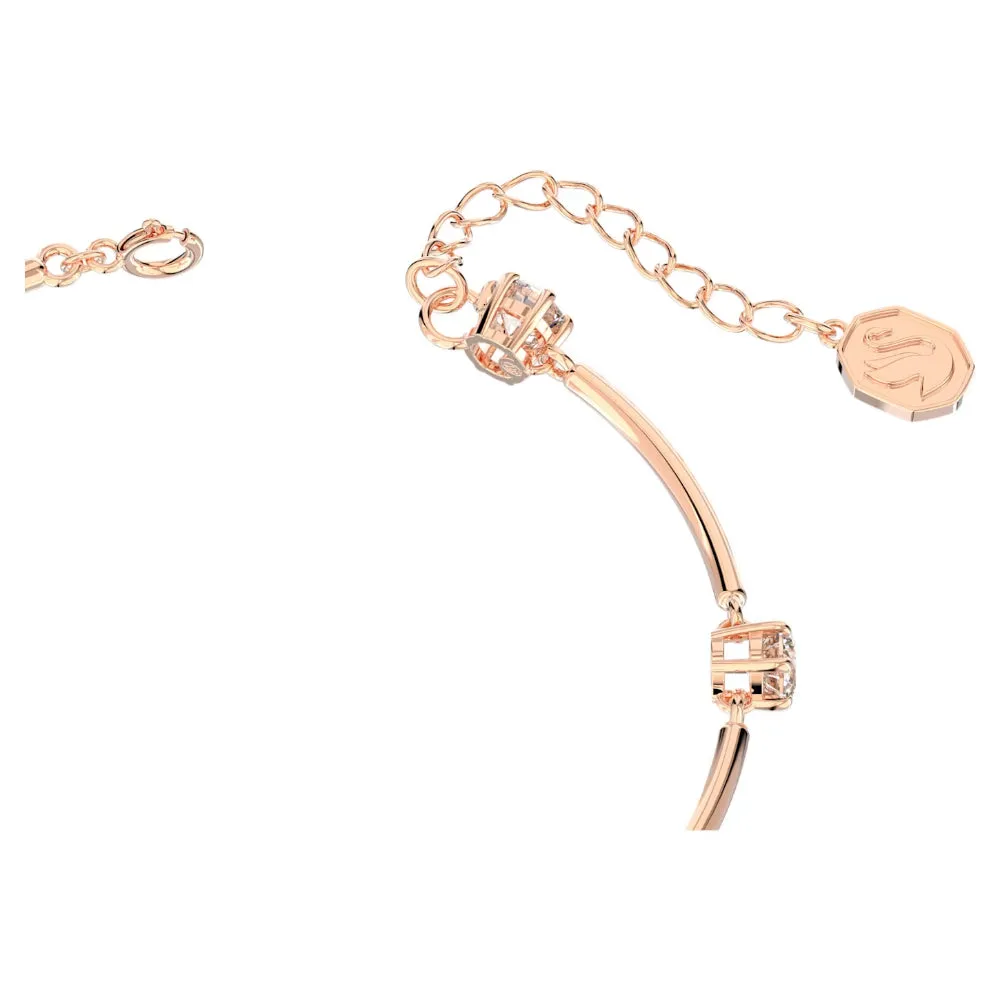 "Swarovski Constella bangle Round cut, White, Rose gold-tone plated"