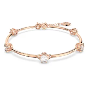 "Swarovski Constella bangle Round cut, White, Rose gold-tone plated"