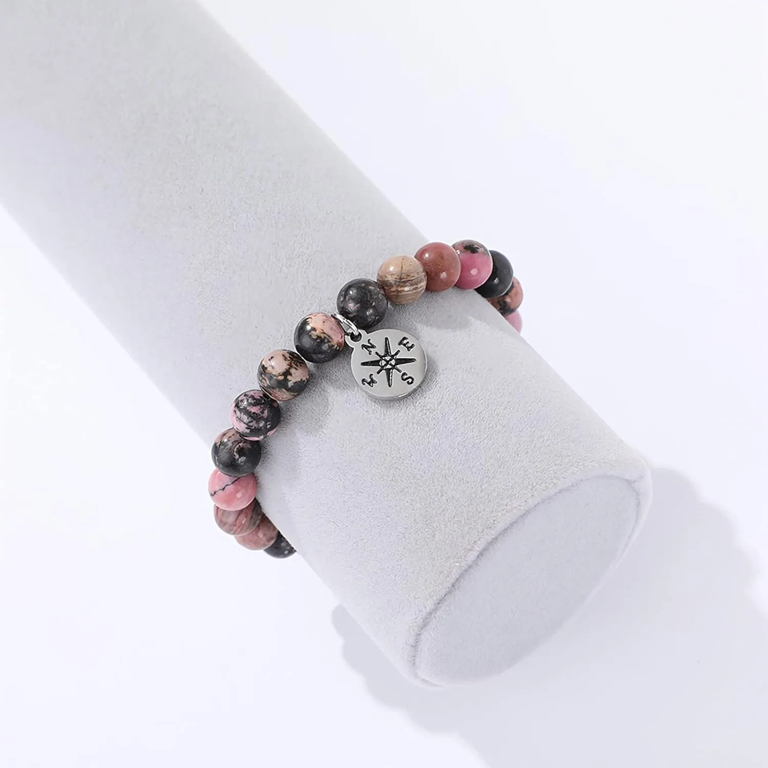 QWNHONEY Teacher Gifts for Women Teacher Appreciation Gifts Graduation Gift for Her Natural Stone High School Class of 2025 Apple Bee Compass Tree Charm Jewelry Bracelet