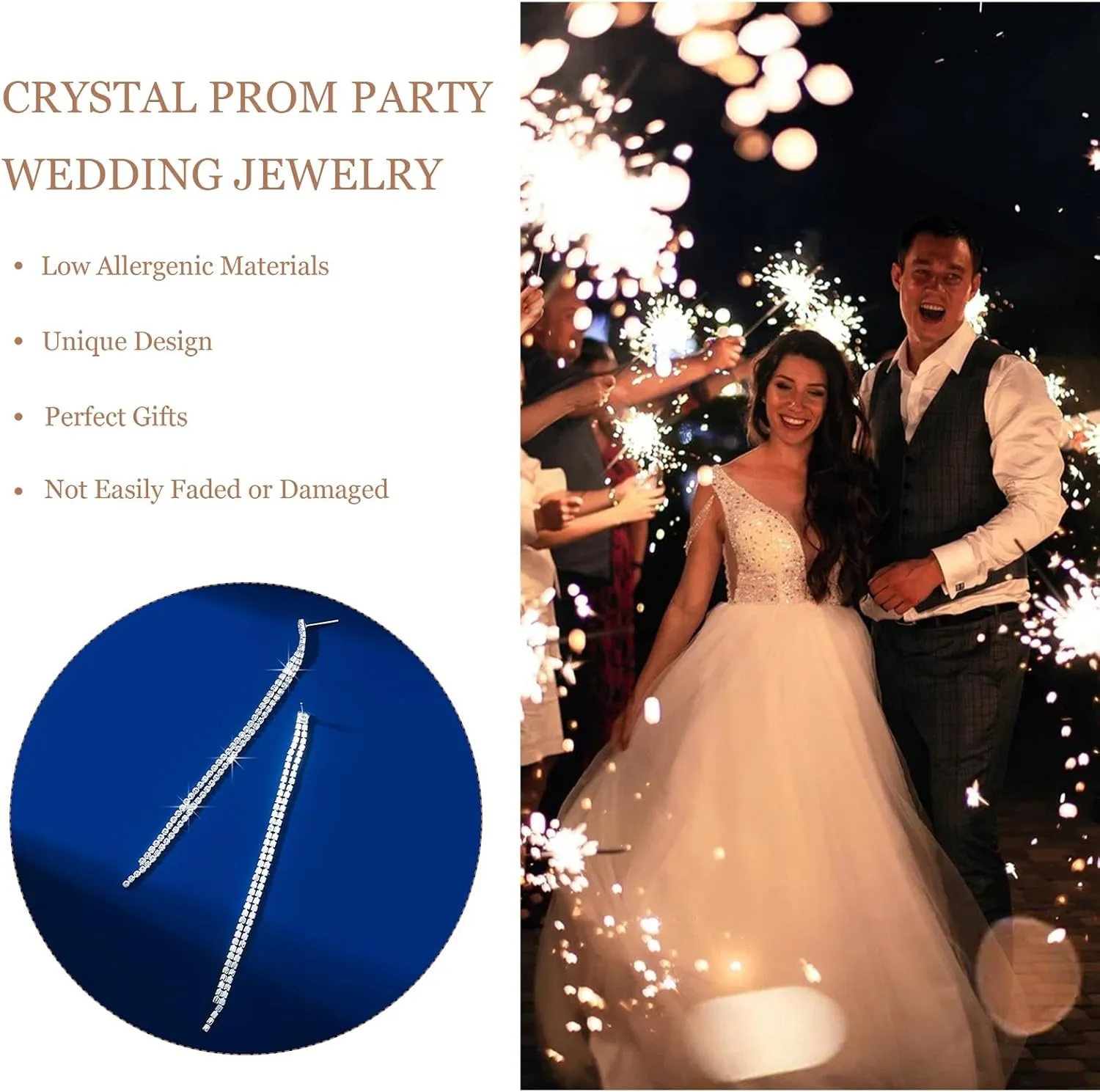 Rhinestone Tassel Earrings for Women Sparkly Long Tassel Earrings Prom Earrings Bling Crystal Chandelier Earrings Wedding Party Prom Dress Outfit Jewerly Gifts