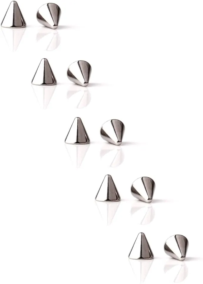Ruifan Replacement Spikes Cone Body Jewelry Piercing Barbell Parts 16G 14G Pack of 10