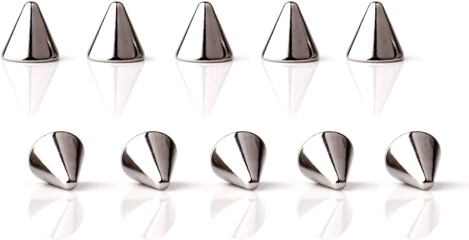 Ruifan Replacement Spikes Cone Body Jewelry Piercing Barbell Parts 16G 14G Pack of 10