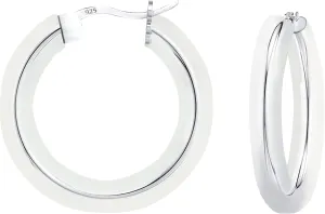Savlano 925 Sterling silver 4MM Round Hoop Earrings for Women & Men Comes in 20MM-60MM with a Gift Box
