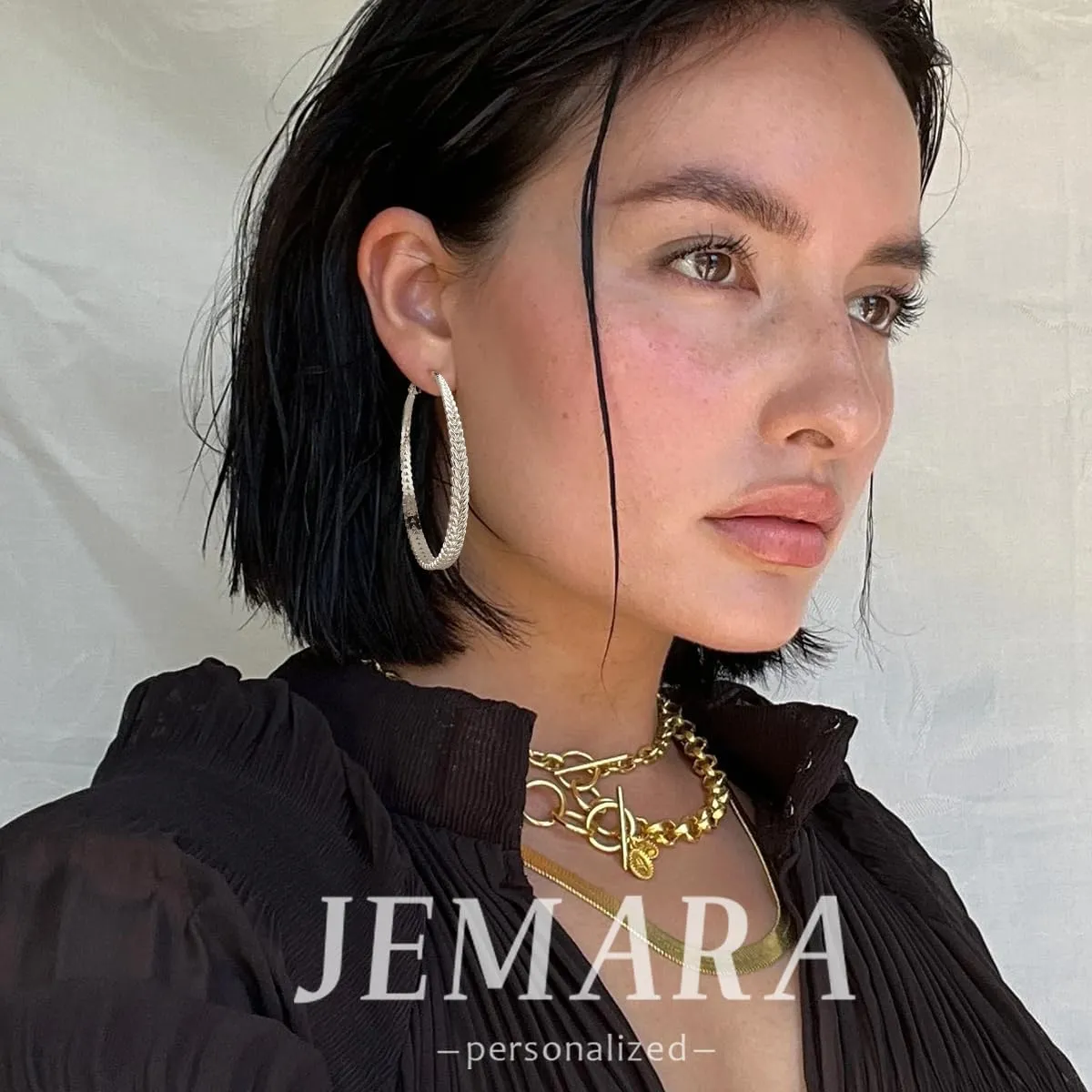 Silver Hoop Earrings for Women Hypoallergenic 925 Sterling Silver Post Hoop Earrings Lightweight Thick Large Silver Hoop Earrings 30/40/50MM