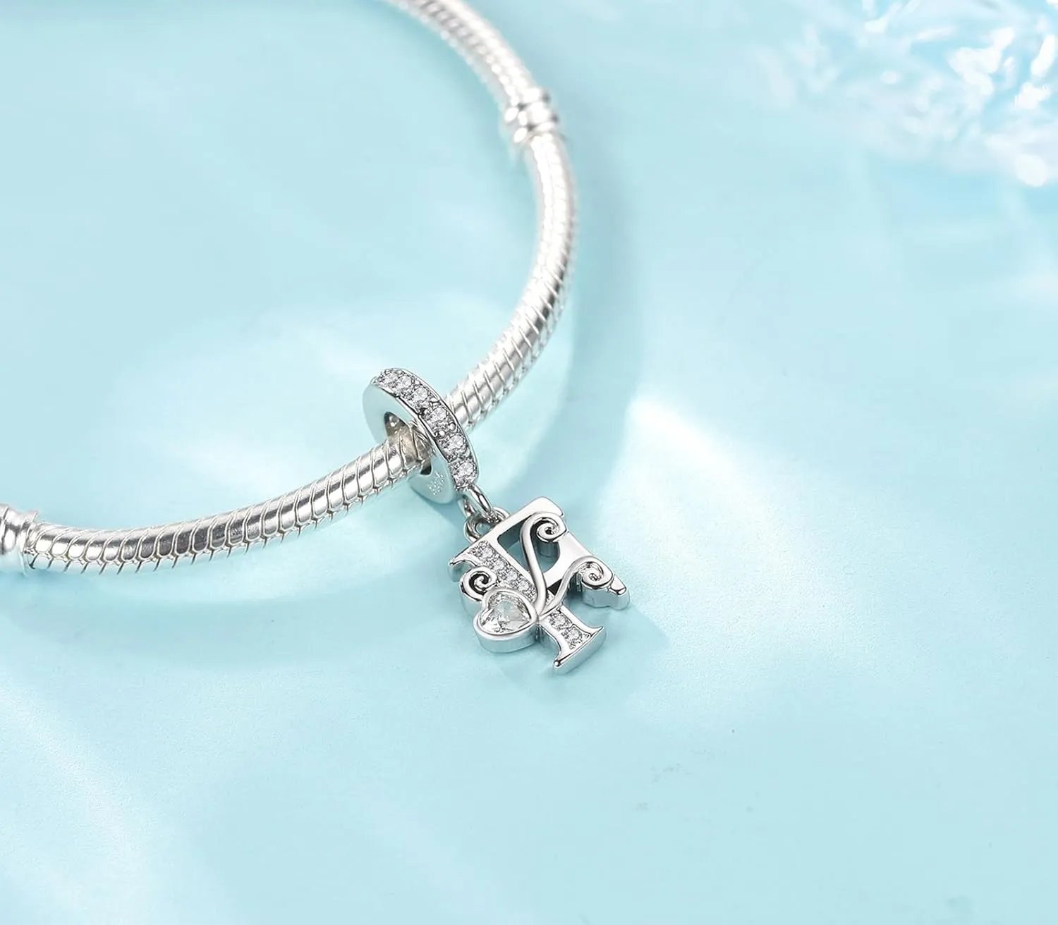 Silver Letter Charm Fit for Pandora Charms Bracelet Alphabet Initial Dangle Charms Beads Jewelry Gifts for Women
