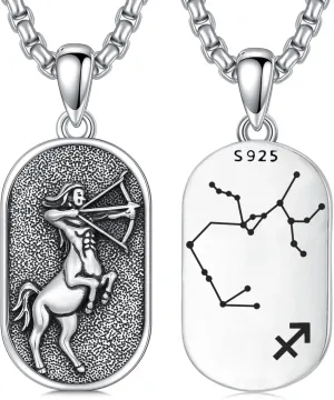 SIMONLY Zodiac Necklace 925 Sterling Silver Constellation Necklace Zodiac Sign Necklaces Horoscope Jewelry Christmas Birthday Astrology Gifts for Women Men Unisex