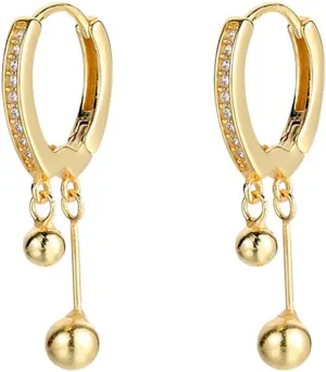 SLUYNZ 925 Sterling Silver Ball Hoop Earrings for Women Teens Bead Ball Hoop Huggie Earrings Drop
