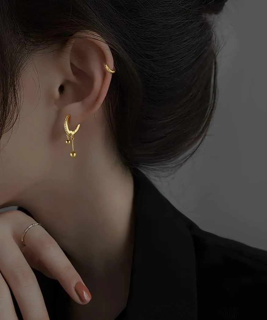 SLUYNZ 925 Sterling Silver Ball Hoop Earrings for Women Teens Bead Ball Hoop Huggie Earrings Drop